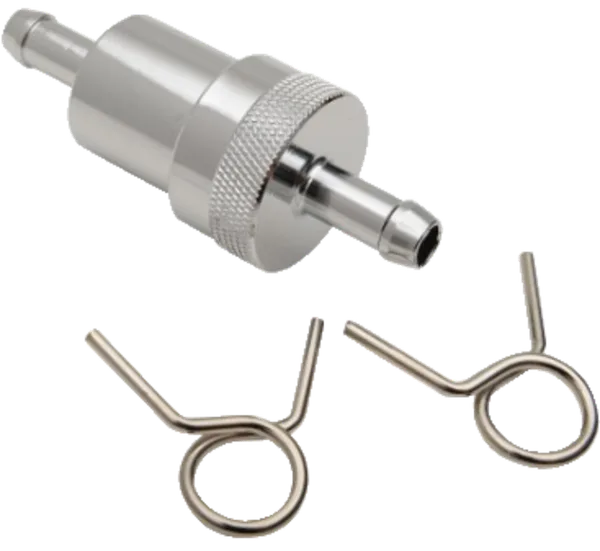 EMGO FUEL FILTER 5/16 CNC CHROME