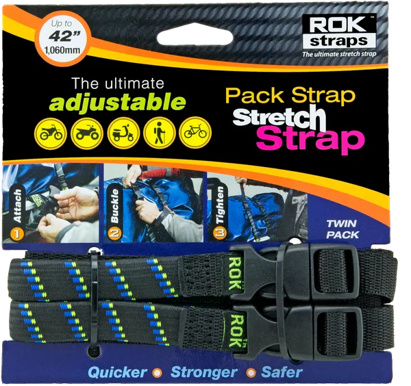 ROK Straps MED-DUTY BLK/BLU-GRN 42 X 5/8