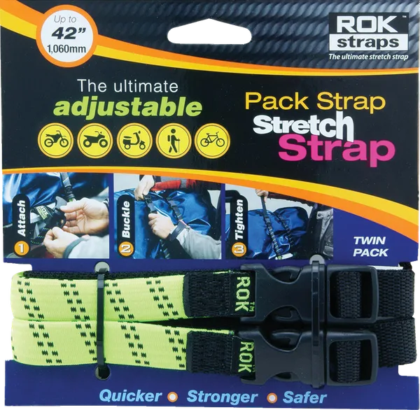 ROK Straps MED-DUTY HI-VIS GRN/BLK 42 X 5/8