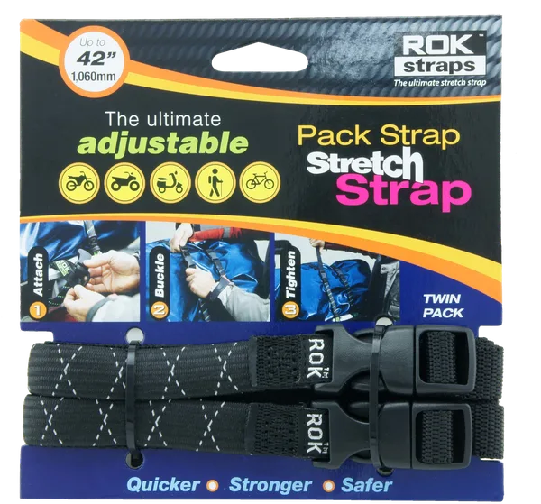 ROK Straps MED-DUTY BLK REFLECTIVE 42 X 5/8
