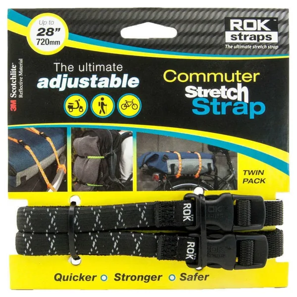 ROK Straps LIGHT DUTY 1/2 BLK REFLECT 28 X 5/8