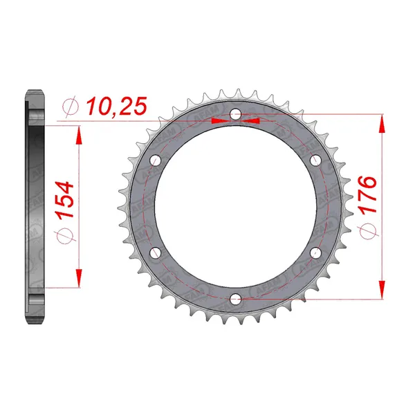 REAR SPROCKET HON VFR800 (14-15) 10628-43