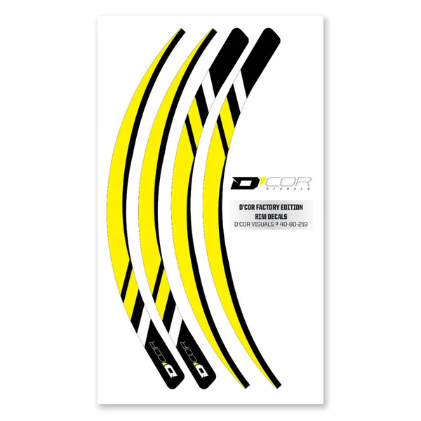 RIM DECALS YELLOW 4 PC SET