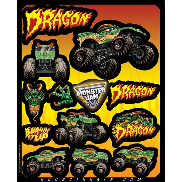 DECAL SHEET 4MM 10X12 MONS. JAM DRAGON